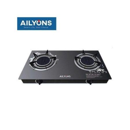 GS005A-1, 2 Burner Glass Top Gas Cooker & Infrared Double Burner