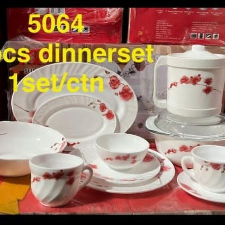 58pcs ceramic Dinnerset-red flower