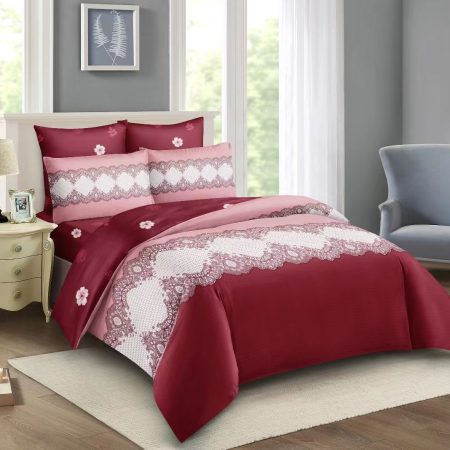 Cotton Binded duvets 5*6-wine red