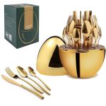 36pc Executive Egg-Shaped Cutlery Set Gold colour