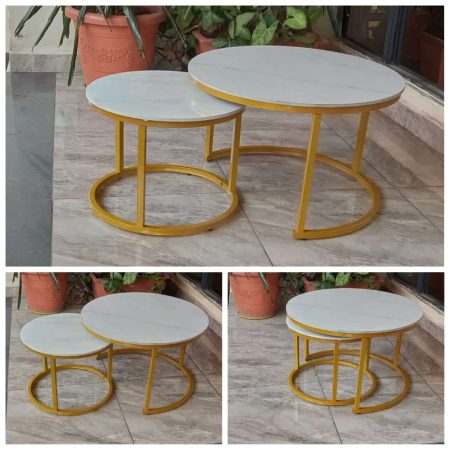 Modern Luxury 2 in1 pure  Marble Nesting tables.