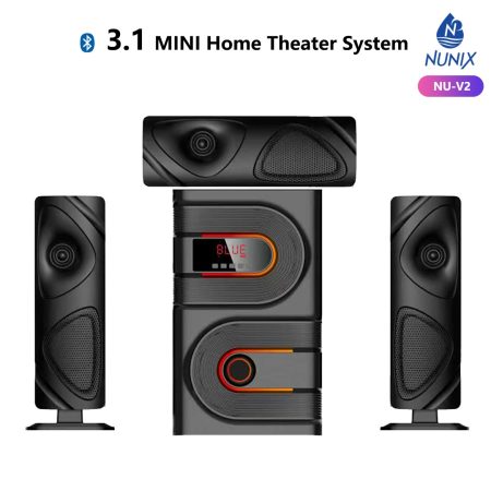 Nunix NU-V2 3.1 Channel Multimedia Subwoofer Speaker Sound System Mini Home Theater /USB/SD/FM Woofer