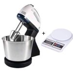 Sokany 7 Speed Hand Mixer With Bowl,Egg Beater Whisk Cake Baking with free 10kg kitchen scale