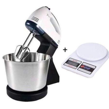 Sokany 7 Speed Hand Mixer With Bowl,Egg Beater Whisk Cake Baking with free 10kg kitchen scale