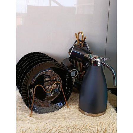 13 pcs Ceramic dinner set 6 plates 6 cups, 2Liter Unbreakable Flask