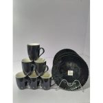 12pcs Unique Dinner Set of 6 mugs and 6 plates