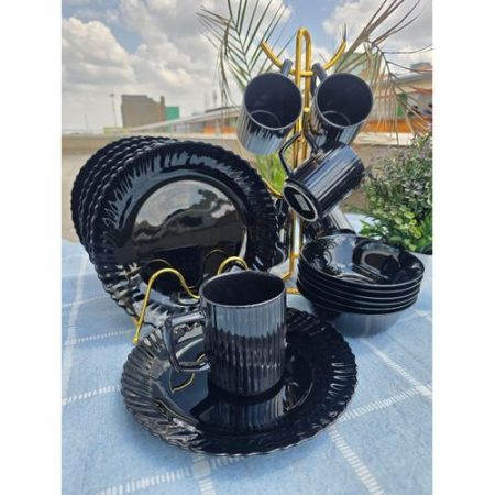 Dinner Set 18pcs Black dinnerware set