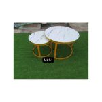 WHITE Nesting Coffee Table Marble Effect (MDF)