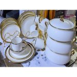 27pcs gold line ceramic dinner set