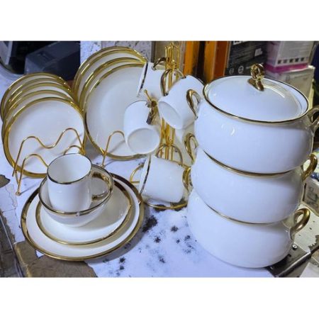 27pcs gold line ceramic dinner set