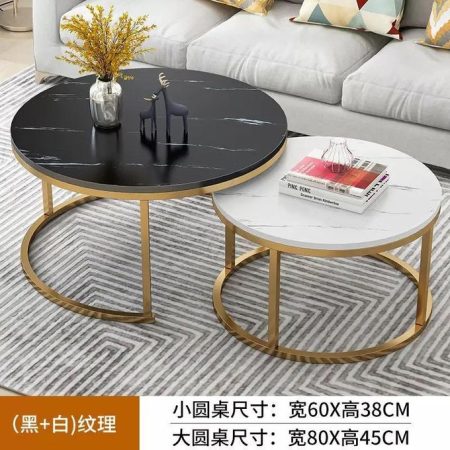Twin Sets - Multi Function wooden Mdf & Steel Home Decor Sets Polished Surface Overlapping Sofa Table Cocktail Table