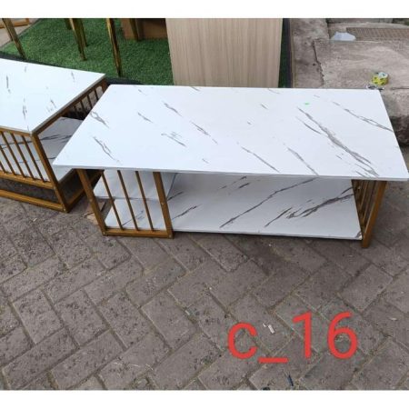 Modern Wooden/MDF Marble Effect Coffee Table