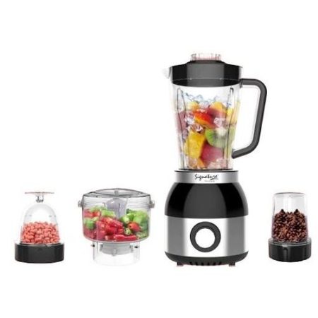 Signature Unbreakable Multifunctional 4 in 1 Blender, Juice Blender, Grinder, Meat Mincer Grinder, Chopper, Baby Supplements Grinder, 1000Watts, 304 Stainless Blades, Unbreakable 1.8L Jar