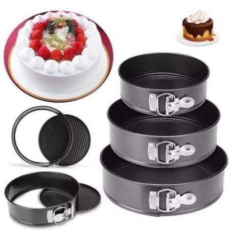 3Pcs Non Stick Cake Tray Mould Into All Circular