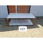 Zippy Coffee Table – White MDF with Golden Legs – 120x60x45cm