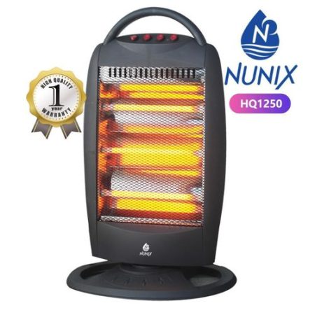 Nunix Quartz Heater HQ1250 3 Bar Electric Room Heater with Adjustable Heat Settings