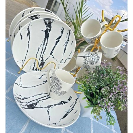 12 PIECE BREAKFAST/DINNER SET(6 CUPS + 6 PLATES )