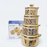 Signature 4pcs Vigo insulated Plastic Designer Insulated Hotpots Serving Dish Casserole Set Hot Pot Serveware Set Serve or Keep Food Hot or Cold Size 1200/2000/3000/5000ML