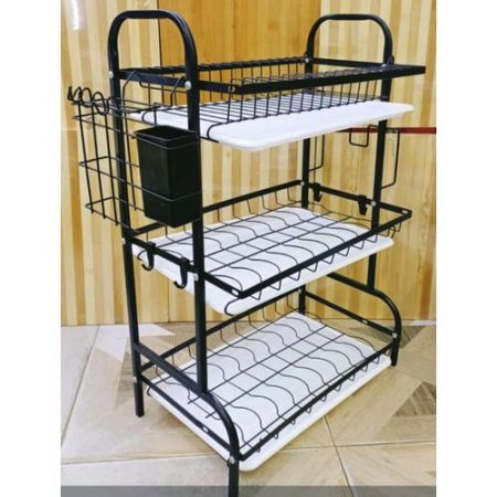 Heavy Duty 3 Tier Dishrack With Cutlery Holder
