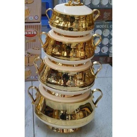 Shahi 4pcs Casserole Hotpots Food Warmer Hot Pot, Serving Dishes Serveware Set (3500 ml, 2500, 1500 and 1000ml)