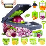Vegetable Chopper Veggie Chopper,Mandoline Slicer,Multifunctional 16 In 1 Food Choppers, Kitchen Vegetable Slicer Dicer Cutter,Onion Mincer,Cheese Grater,Colander Basket,Kitchen Gadgets