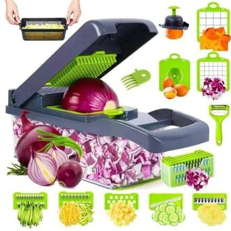 Vegetable Chopper Veggie Chopper,Mandoline Slicer,Multifunctional 16 In 1 Food Choppers, Kitchen Vegetable Slicer Dicer Cutter,Onion Mincer,Cheese Grater,Colander Basket,Kitchen Gadgets