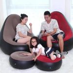 Inflatable Seat with Foot Rest and Pump - Durable, Comfortable & Portable Air Chair