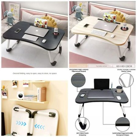 Foldable Portable Computer Laptop Stand Desk Work Study Table Bed Serving Breakfast Table