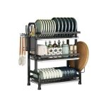 Quality Kitchen Dish Drainer Rack Custom Stainless Steel Metal Black Rustproof Drainboard Plate Drying Kitchen Organizer rack