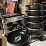 JP 11Pcs Heavy Non-Stick Granite Cooking Pot Sufuria With Pan & Cookware Set- Black