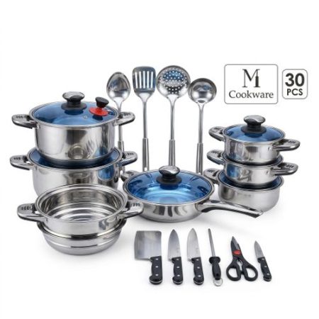 Marwa German Life 30pcs Induction Stainless Cookware Set- Healthy Cooking