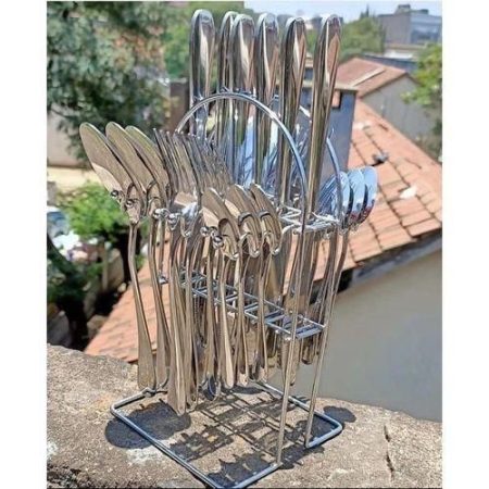 24pcs Heavy duty quality cutlery sets(SILVER)