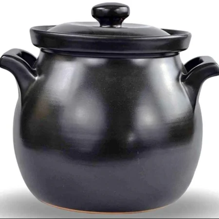 High quality heavy ceramic black pot