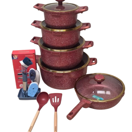 Home / Cookware Sets / 12Pcs Vera Granite Donnor Cookware Set(1-6)