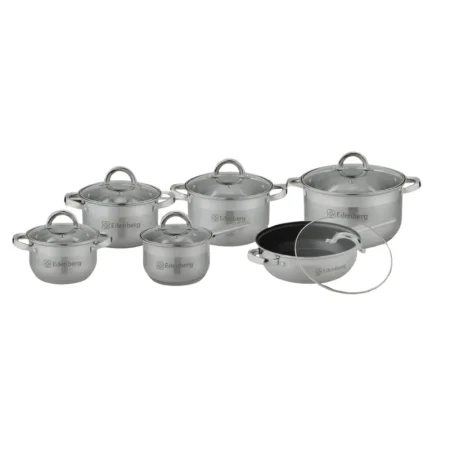 Edenberg Premium Stainless Steel Cookware Set 12pcs | Sufurias 2.1L–6.5L Kenya