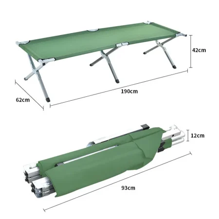 Household aluminum alloy camping folding bed