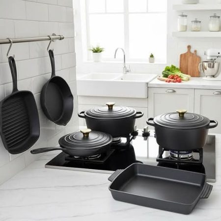 11PCS Raw Cast Iron Cookware Set – Made from 100% Heavy-Duty Cast Iron