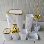 bathroom accessories set with gold ring 6set