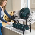 2-Tier Dish Drying Rack / Rust-Proof Kitchen Dish Drainer with Utensil Holder