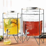 Glass Juice Dispenser with Stand & Tap 5L