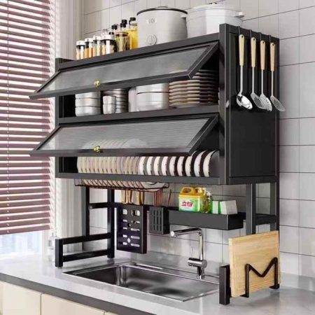 Over sink dish rack, double kitchen rack 85cm