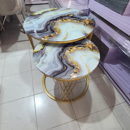 Modern Luxury 2in1 Marble Nesting tables coloured (require assembling)