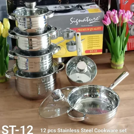 Stainless steel cookware set 12 pcs