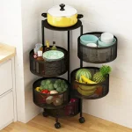 Floor Mobile Rotating Storage Rack 5 tier