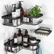 Corner Shower Caddy Organizer Shelf Pack Adhesive Shower Corner Organizer Shelves, No Drilling Stainless Steel Shower Storage Rack for Bathroom Kitchen