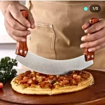 pizza cutter & Grill Sandwich Cutter with comfortable wooden grip Two handles